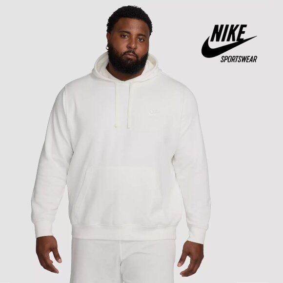 Nike Sportswear Club Fleece Pullover Hoodie Sail White 3XL - Picture 1 of 10